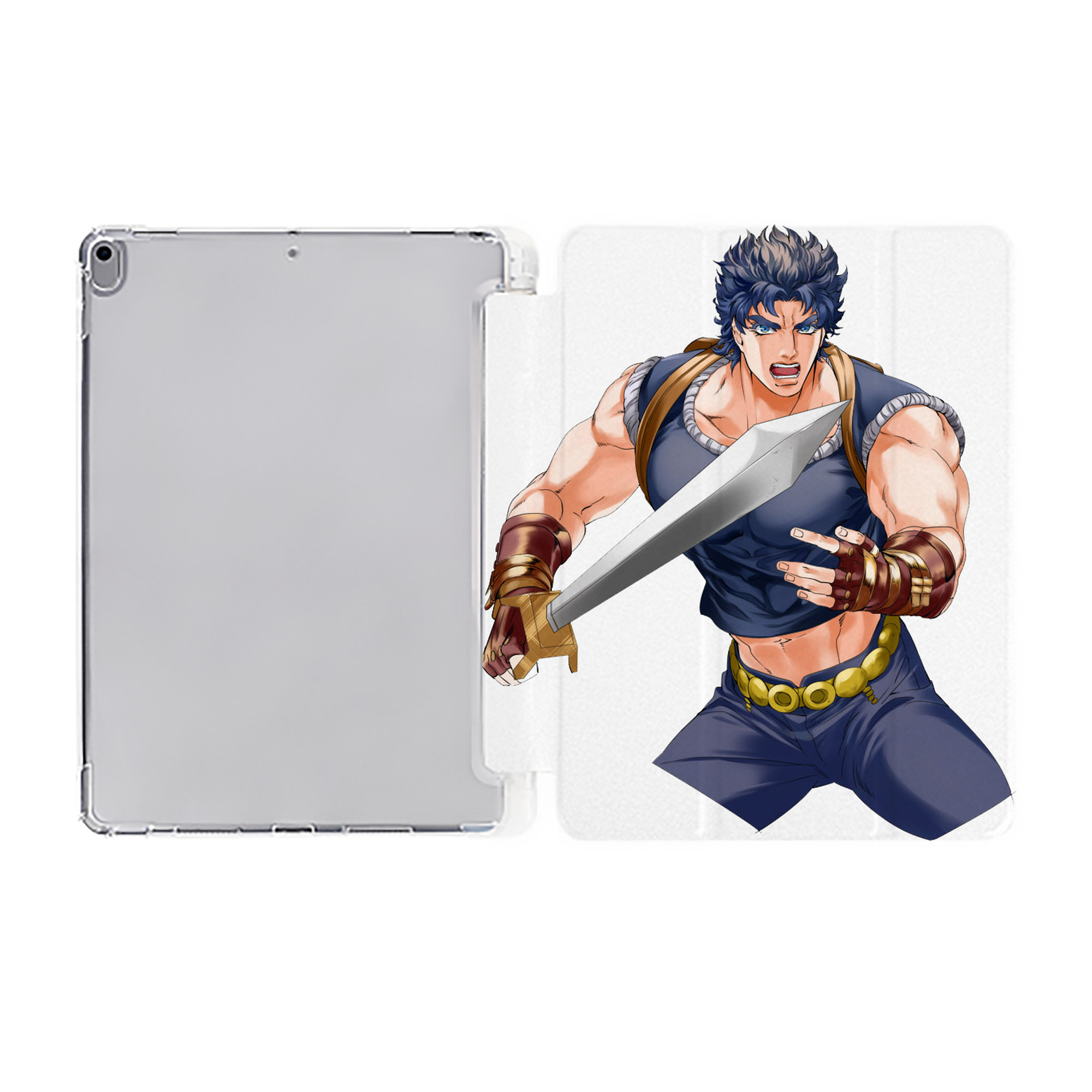 （画像用） ジョジョの奇妙な冒険 /ジョナサン?ジョースター JoJo's Bizarre Adventure Jonathan Joestar IPad ケース ペン収納付き 三つ折りスタンド PUレザー×シリコン 対応機種9.5/10.5/10.9インチ